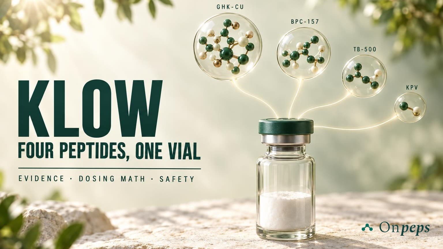 KLOW: Four Peptides, One Vial — GHK-Cu, BPC-157, TB-500, KPV — by ONPEPS.COM