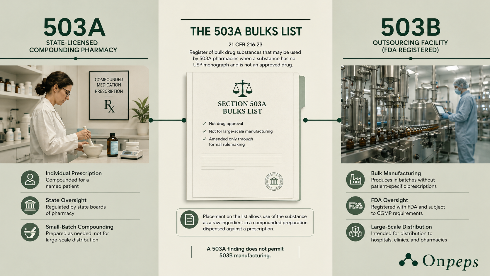 503 A Bulks List by FDA and difference with 503 B - ONPEPS